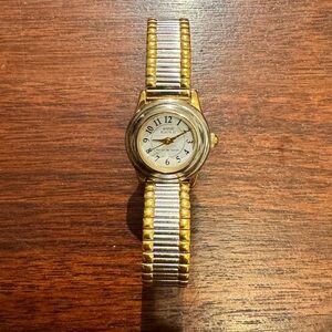 Anne Klein Two-Tone Gold and Silver Women's Stretch Watch